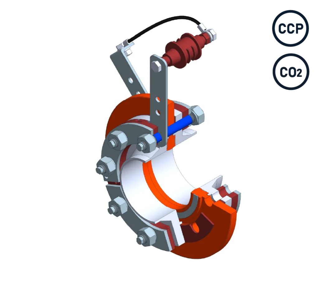 Insulating flanges as conversion systems for forward and backward offset